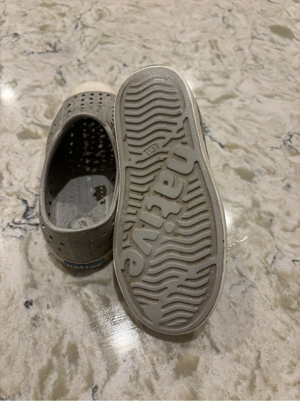 Silver glitter Native Jefferson Size 11